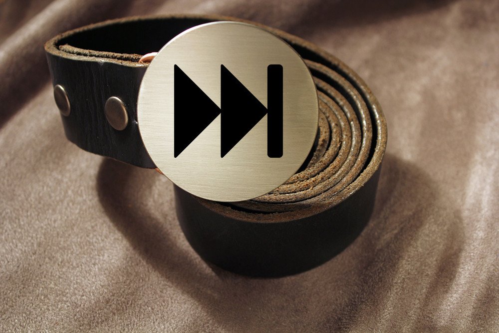Fast Forward Belt Buckle-Metal Some Art