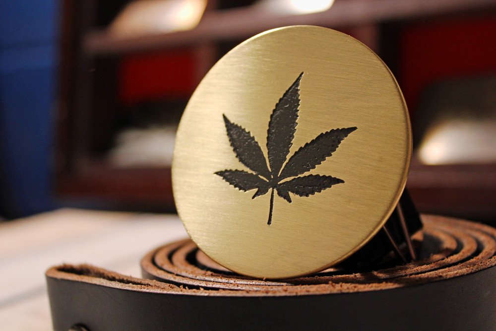 Marijuana Belt Buckle-Metal Some Art