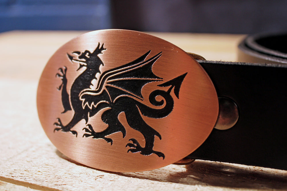 Wales Flag WELSH RED DRAGON Belt Buckle - Y Ddraig Goch-Metal Some Art