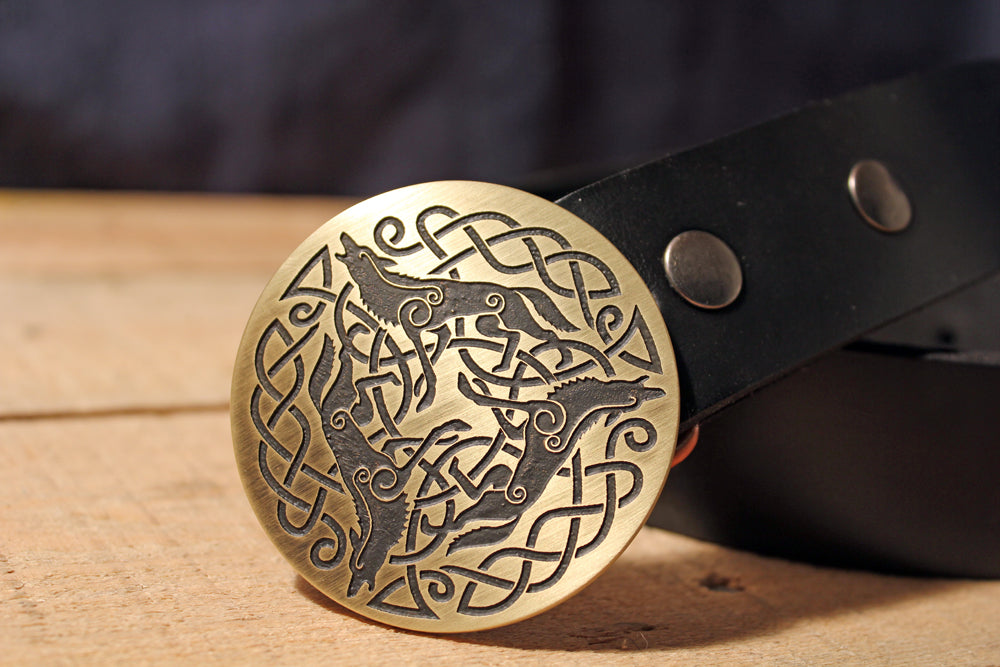 Celtic Wolf Belt Buckle