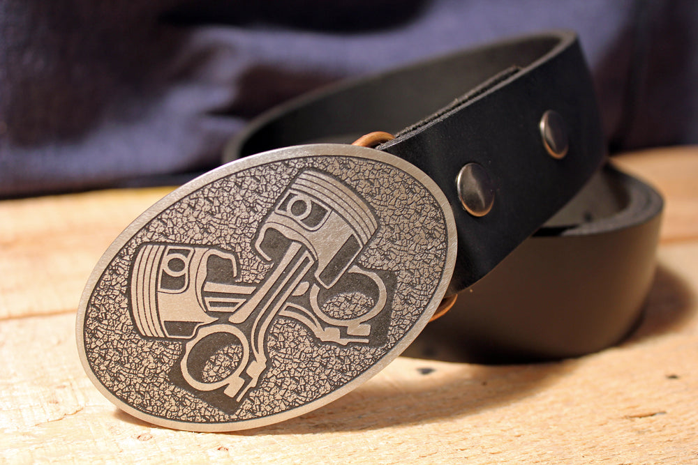 Crossed Pistons MECHANIC- "Car Guy" Belt Buckle