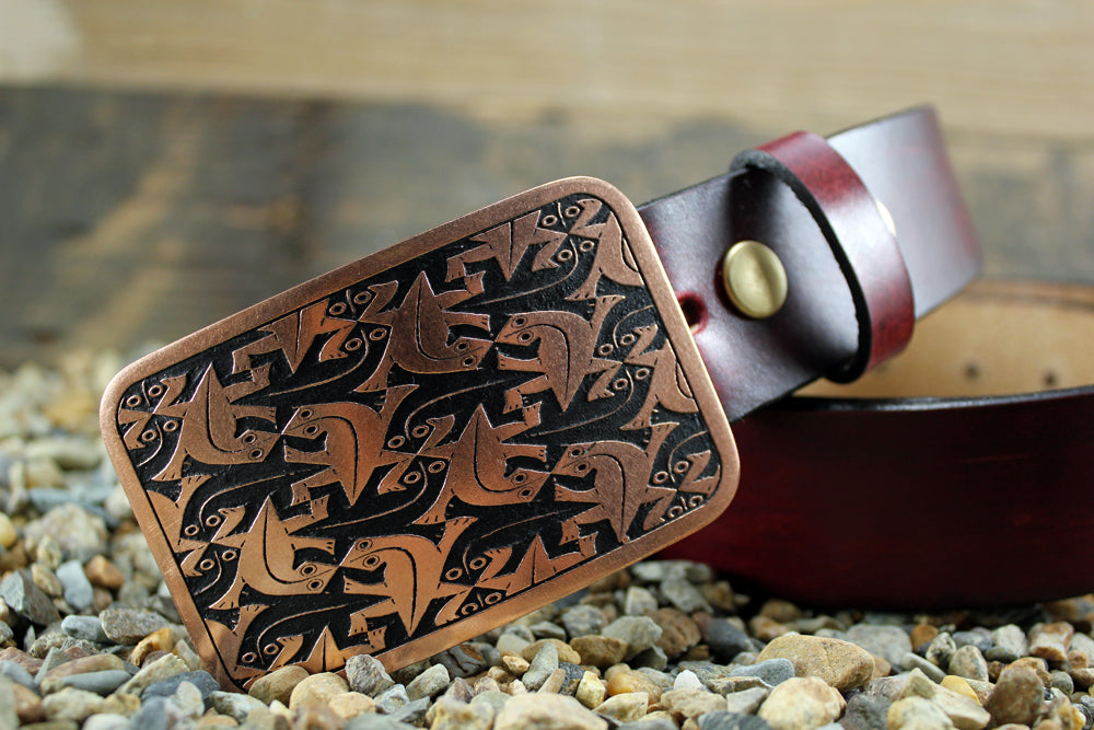 MC Escher Lizards Belt Buckle