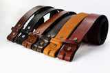 Full Grain Leather Snap-On Belt HANDMADE IN USA