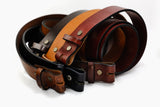 Full Grain Leather Snap-On Belt HANDMADE IN USA