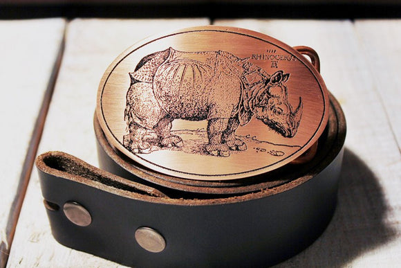 Rhinoceros Belt Buckle-Metal Some Art