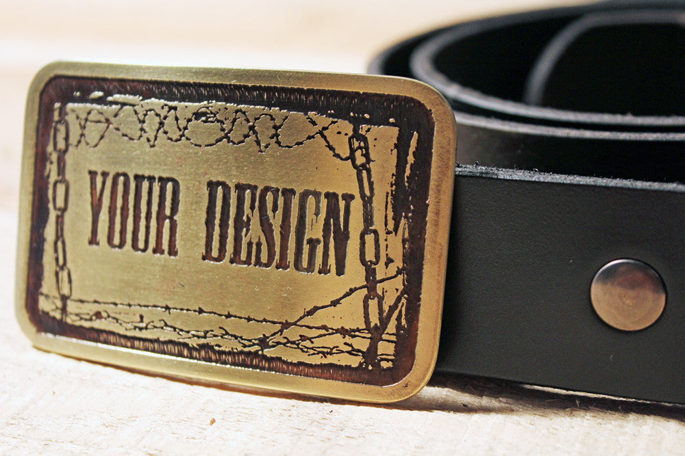 Custom Belt Buckles - Mens Leather Belts Metal Some Art Small / Copper