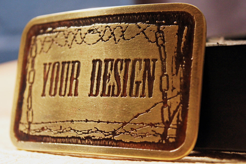 Custom Belt Buckles - Mens Leather Belts Metal Some Art Standard / Brass
