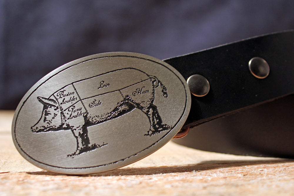 Chef Knife -PIG DIAGRAM- Butcher Belt Buckle-Metal Some Art