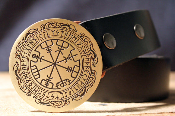 Viking Compass -VEGVISIR- Belt Buckle – Metal Some Art