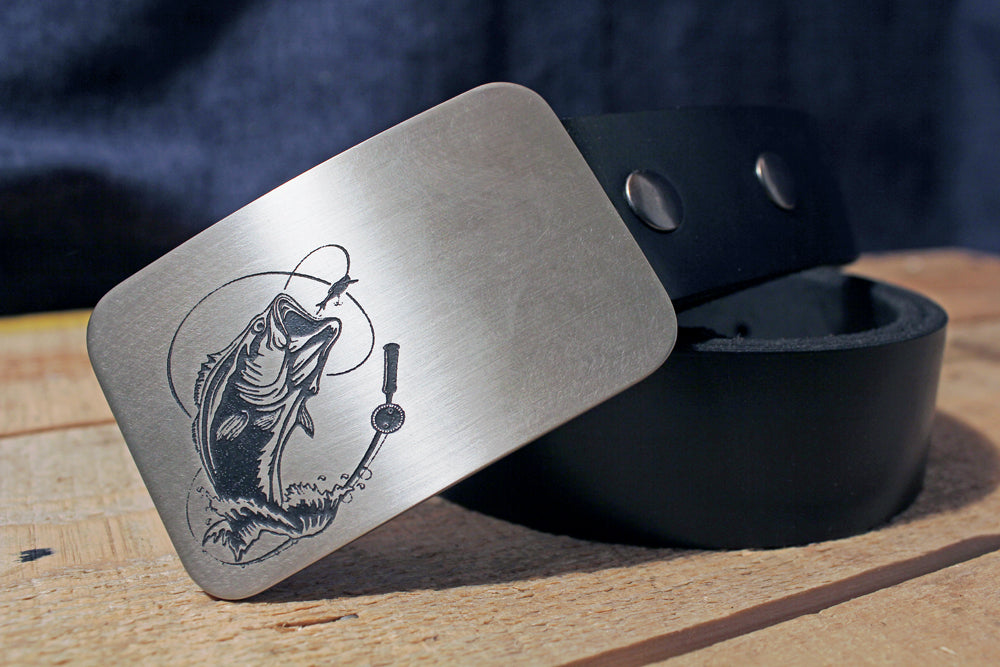 Bass Fishing Belt Buckle Fisherman – Metal Some Art