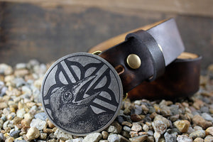"Rochester Logo w/ Crow" Belt Buckle - by Madeline Brown