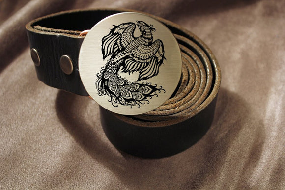 Phoenix REBIRTH Fire Bird Belt Buckle-Metal Some Art