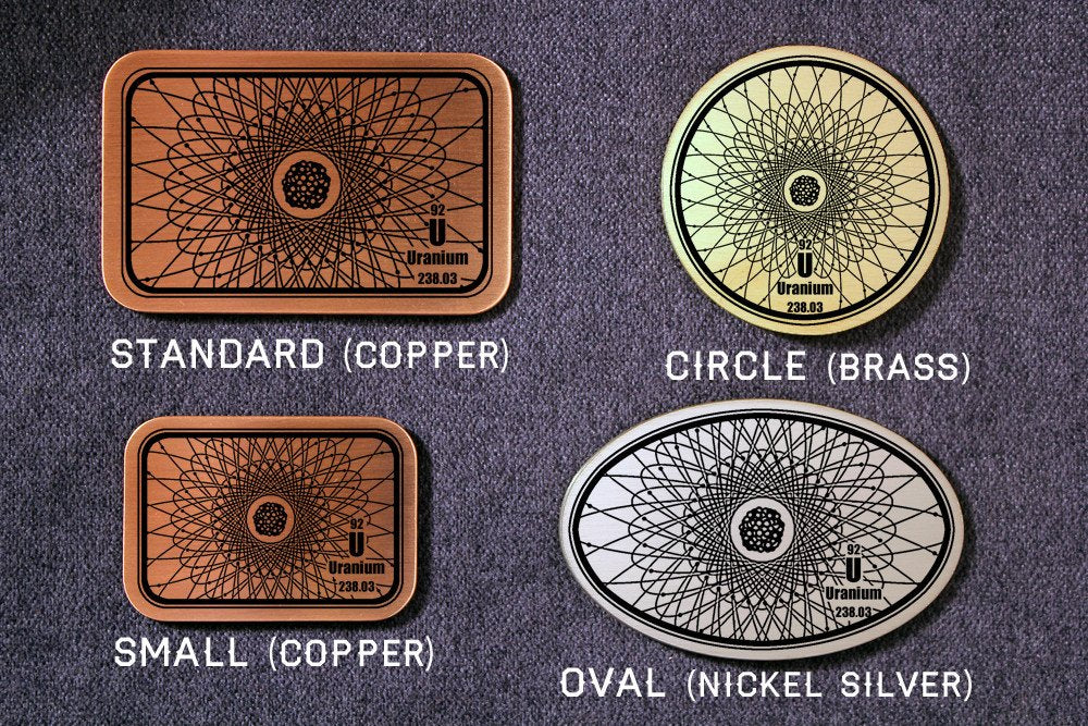 Uranium 238 RADIOACTIVE Atomic Belt Buckle – Metal Some Art
